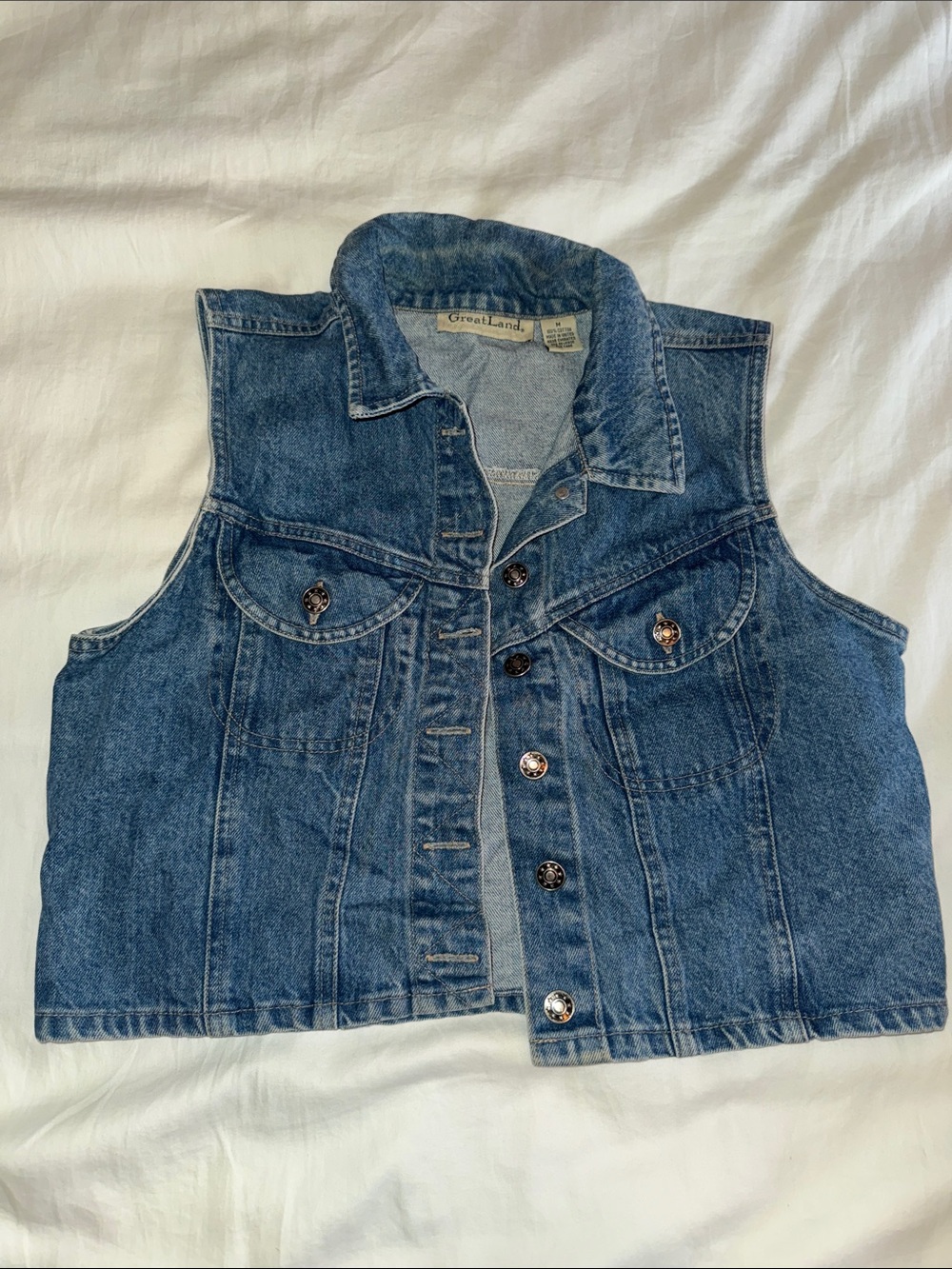 GreatLand Medium Blue Denim Vest. Size Medium. Great Condition!